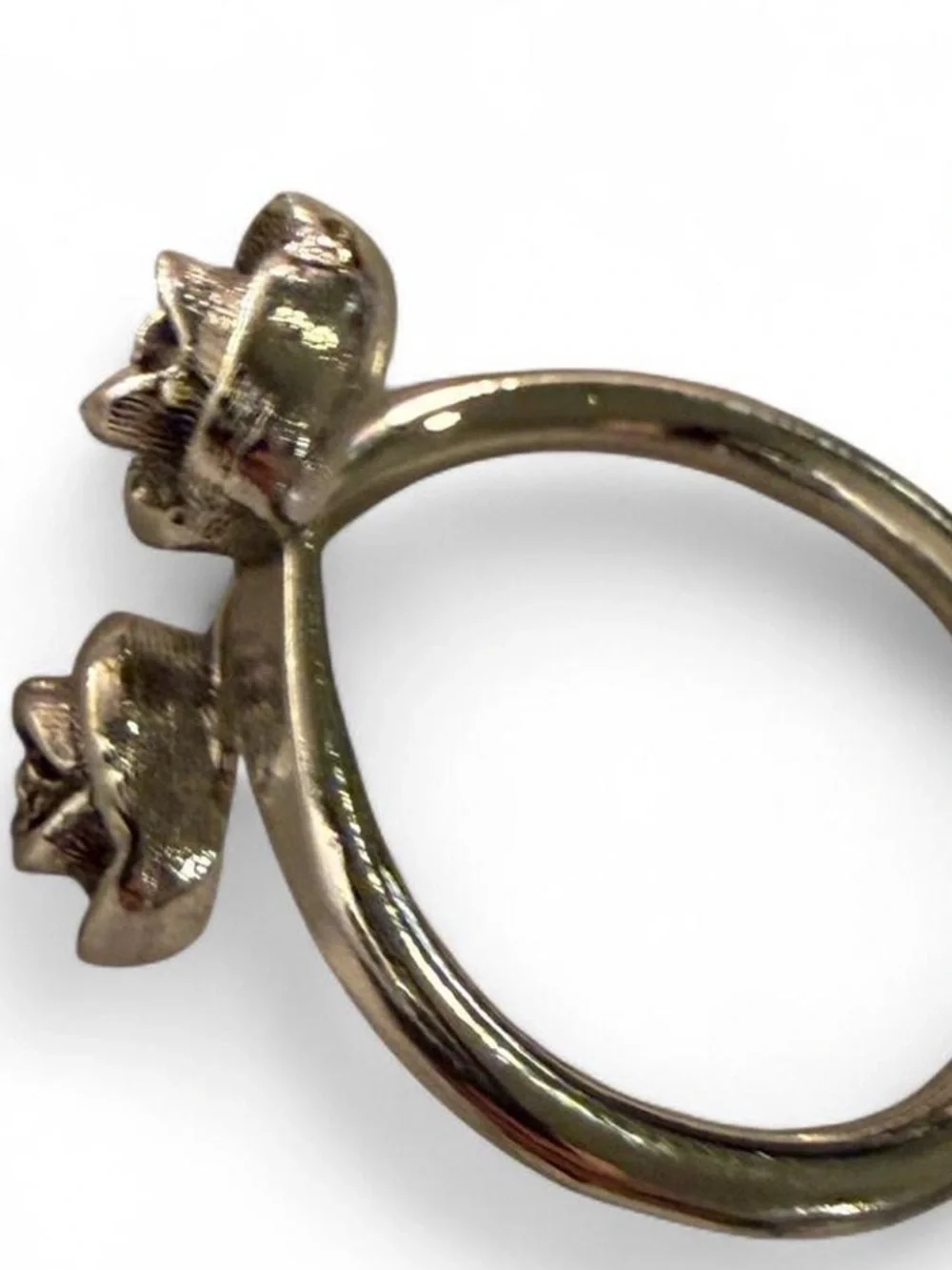 Sarah Coventry vintage Silver Floral Open Rose adjustable Ring size 7
